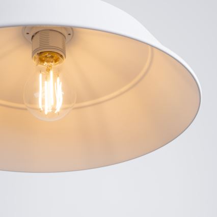 Candeeiro suspenso FANO 1xE27/15W/230V diâmetro 34 cm branco