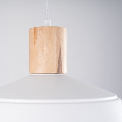 Candeeiro suspenso FANO 1xE27/15W/230V diâmetro 34 cm branco