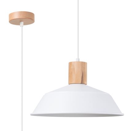 Candeeiro suspenso FANO 1xE27/15W/230V diâmetro 34 cm branco