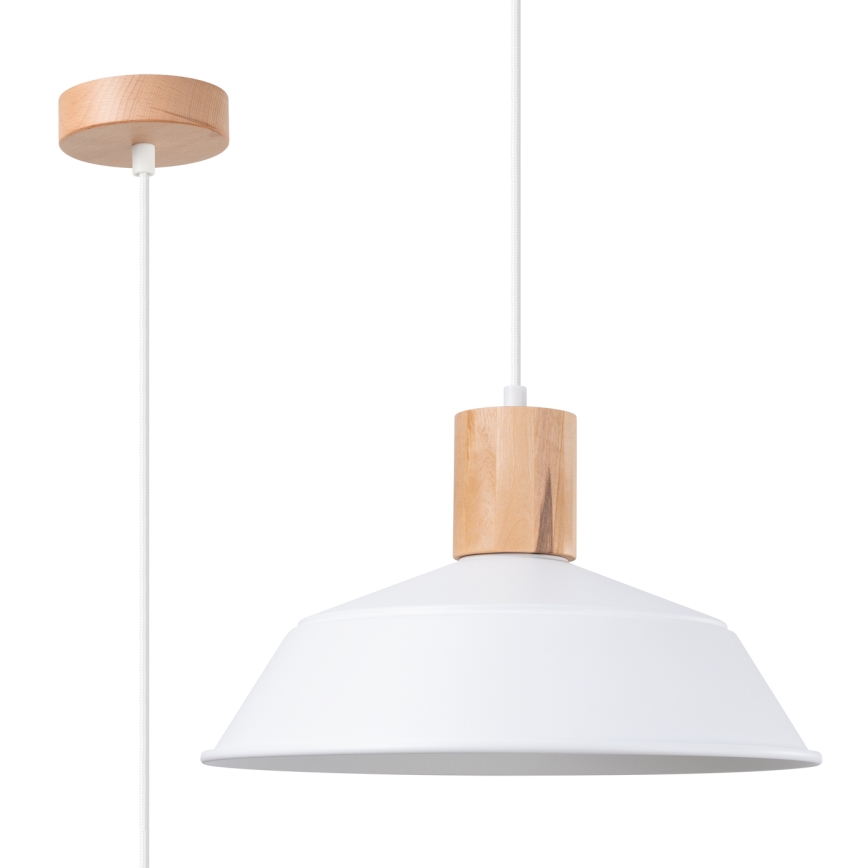 Candeeiro suspenso FANO 1xE27/15W/230V diâmetro 34 cm branco