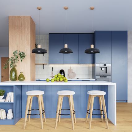 Candeeiro suspenso FANO 1xE27/15W/230V diâmetro 34 cm preto