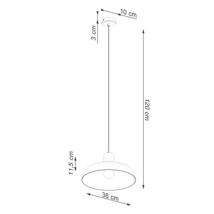 Candeeiro suspenso INDY 1xE27/15W/230V diâmetro 38 cm branco