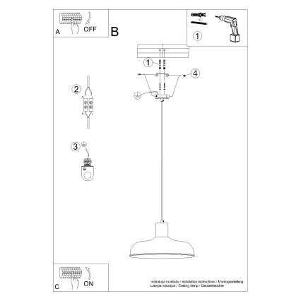 Candeeiro suspenso INDY 1xE27/15W/230V diâmetro 38 cm branco