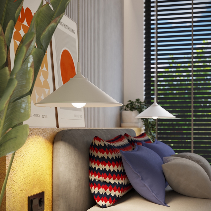 Candeeiro suspenso ZUMA 1xE27/15W/230V diâmetro 30 cm branco