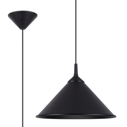 Candeeiro suspenso ZUMA 1xE27/15W/230V diâmetro 30 cm preto