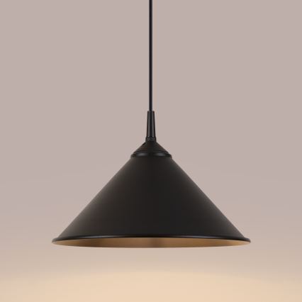 Candeeiro suspenso ZUMA 1xE27/15W/230V diâmetro 30 cm preto