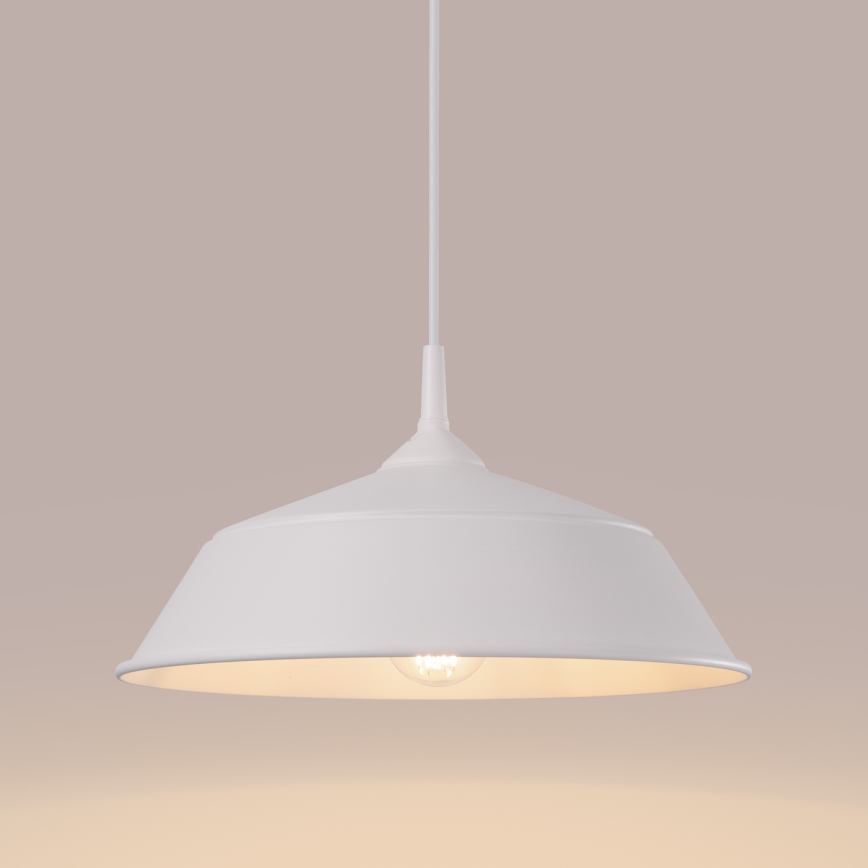 Candeeiro suspenso FRIKA 1xE27/15W/230V diâmetro 34 cm branco