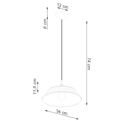 Candeeiro suspenso FRIKA 1xE27/15W/230V diâmetro 34 cm preto