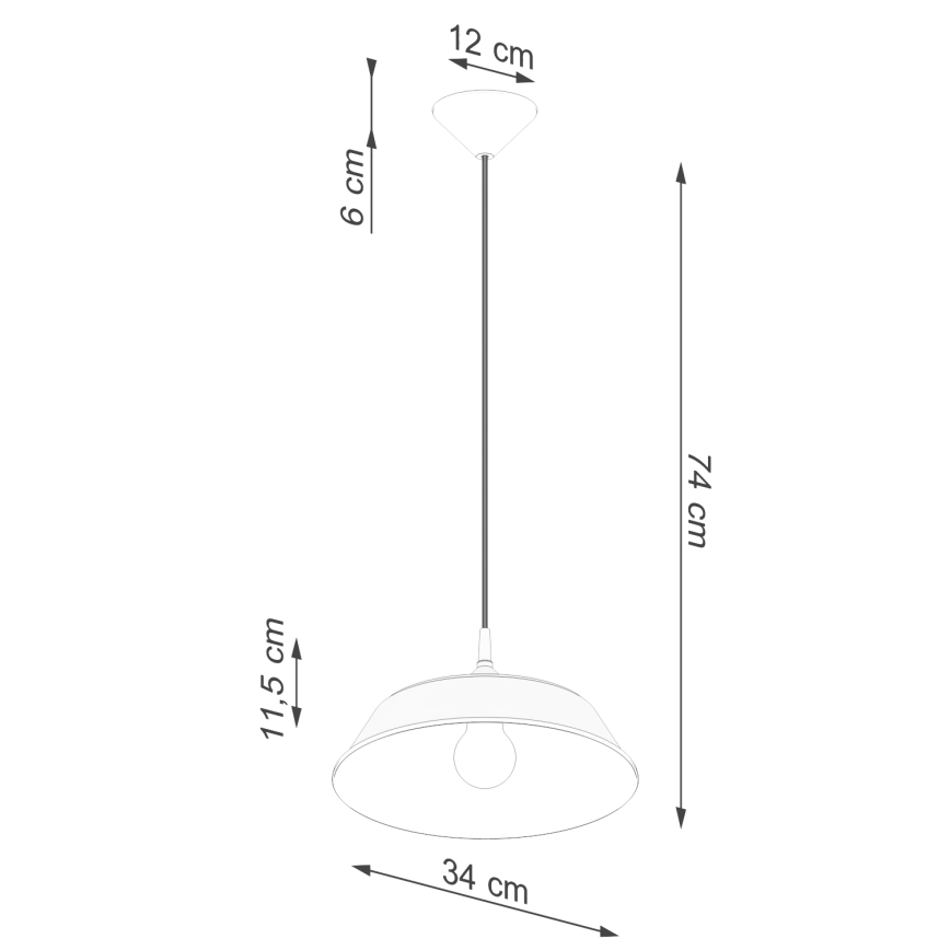 Candeeiro suspenso FRIKA 1xE27/15W/230V diâmetro 34 cm preto