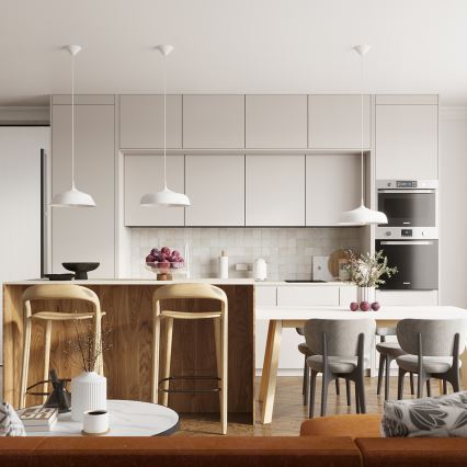 Candeeiro suspenso GINA 1xE27/15W/230V diâmetro 38 cm branco