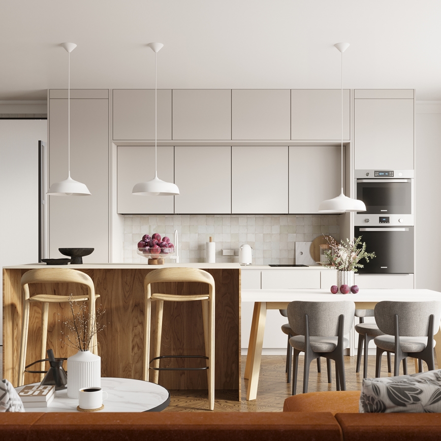 Candeeiro suspenso GINA 1xE27/15W/230V diâmetro 38 cm branco