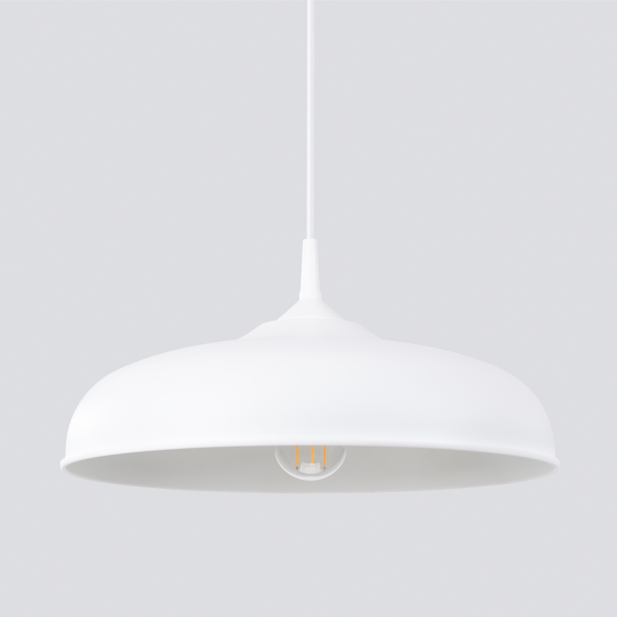 Candeeiro suspenso GINA 1xE27/15W/230V diâmetro 38 cm branco