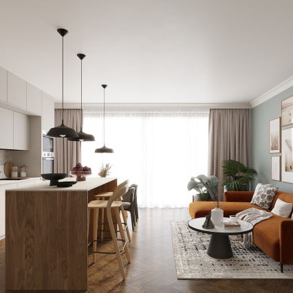 Candeeiro suspenso GINA 1xE27/15W/230V diâmetro 38 cm preto