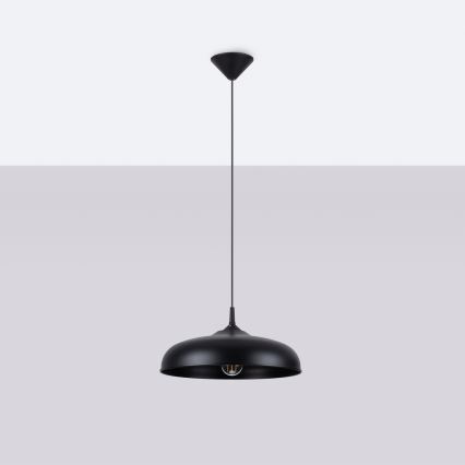 Candeeiro suspenso GINA 1xE27/15W/230V diâmetro 38 cm preto