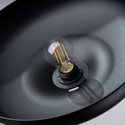 Candeeiro suspenso GINA 1xE27/15W/230V diâmetro 38 cm preto