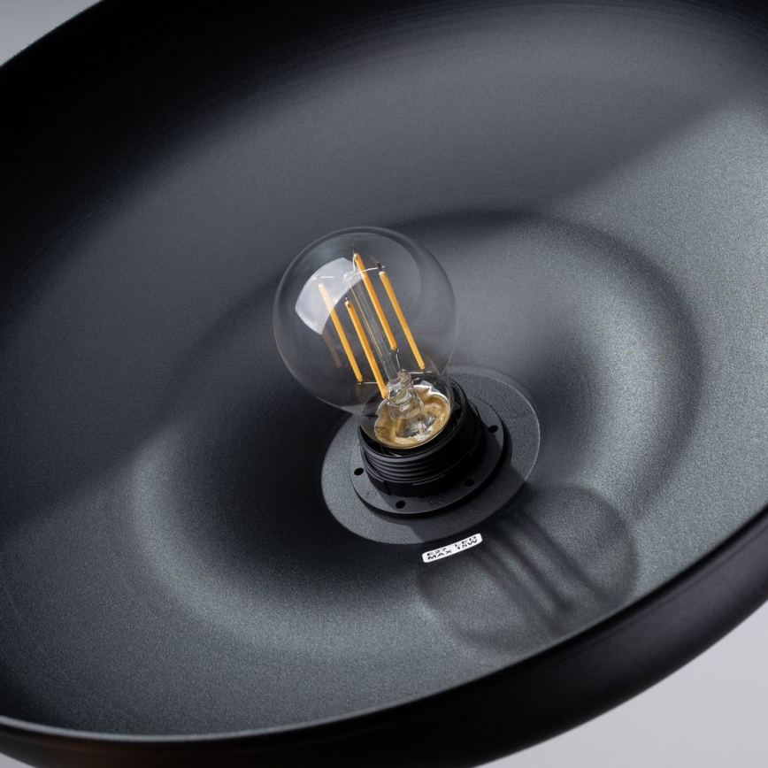 Candeeiro suspenso GINA 1xE27/15W/230V diâmetro 38 cm preto