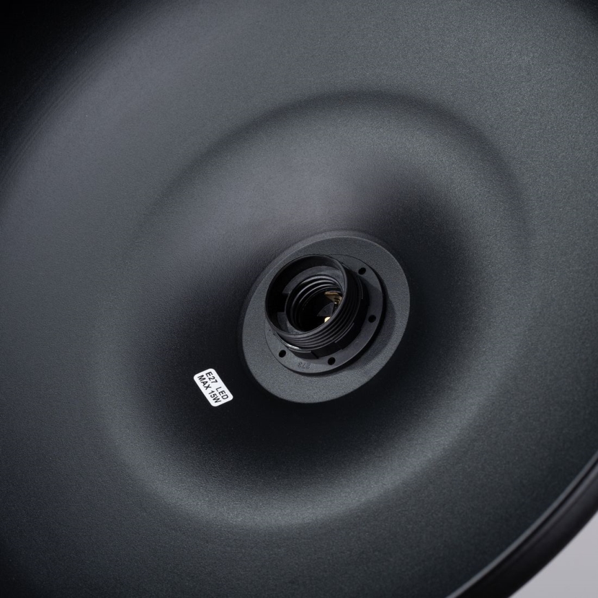 Candeeiro suspenso GINA 1xE27/15W/230V diâmetro 38 cm preto