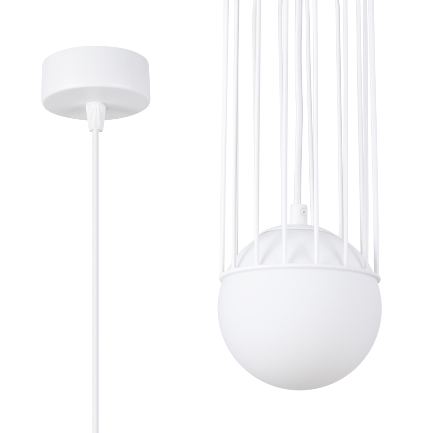 Candeeiro suspenso BRINA 1xG9/8W/230V branco