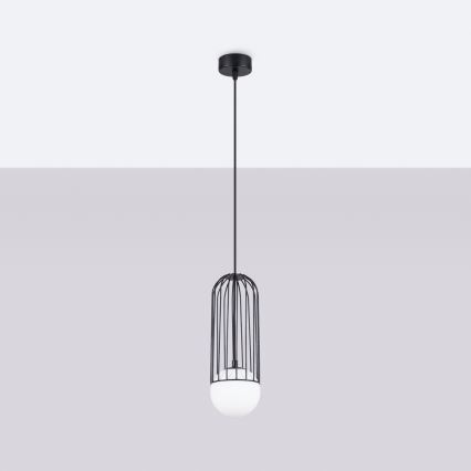 Candeeiro suspenso BRINA 1xG9/8W/230V preto