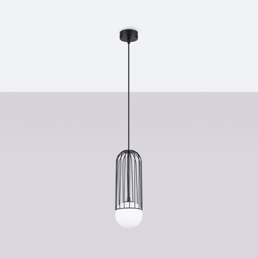 Candeeiro suspenso BRINA 1xG9/8W/230V preto