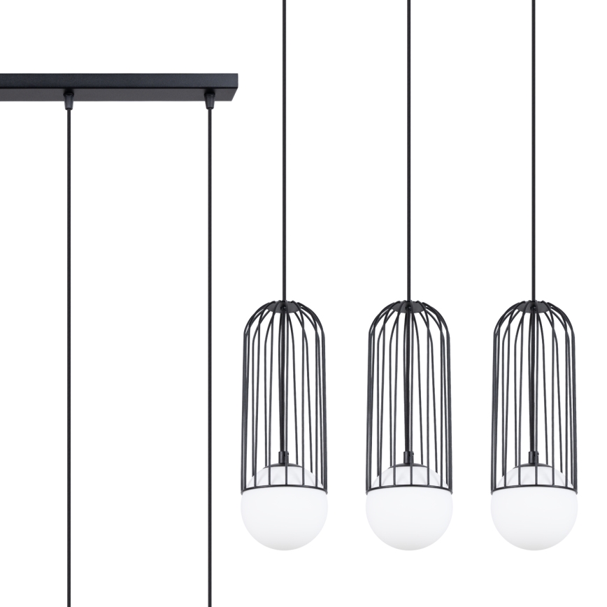 Candeeiro suspenso BRINA 3xG9/8W/230V preto