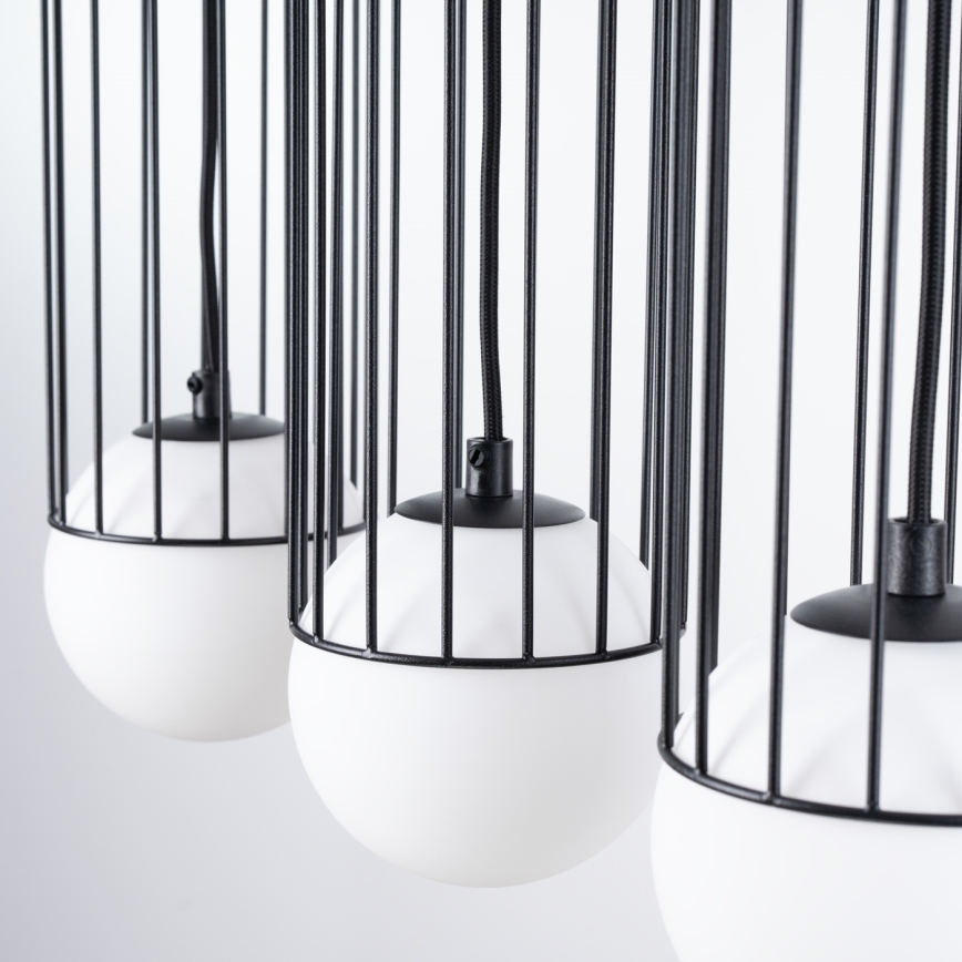 Candeeiro suspenso BRINA 3xG9/8W/230V preto