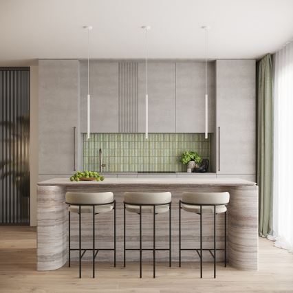 Candeeiro suspenso ARCHE 1xG9/8W/230V branco