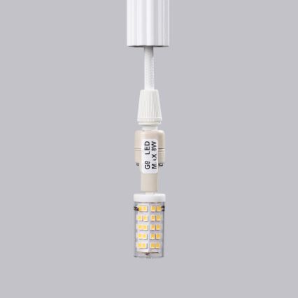 Candeeiro suspenso ARCHE 3xG9/8W/230V branco