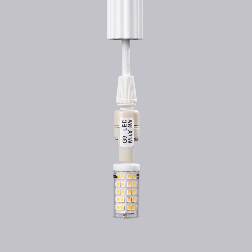Candeeiro suspenso ARCHE 3xG9/8W/230V branco
