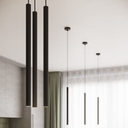 Candeeiro suspenso ARCHE 3xG9/8W/230V preto