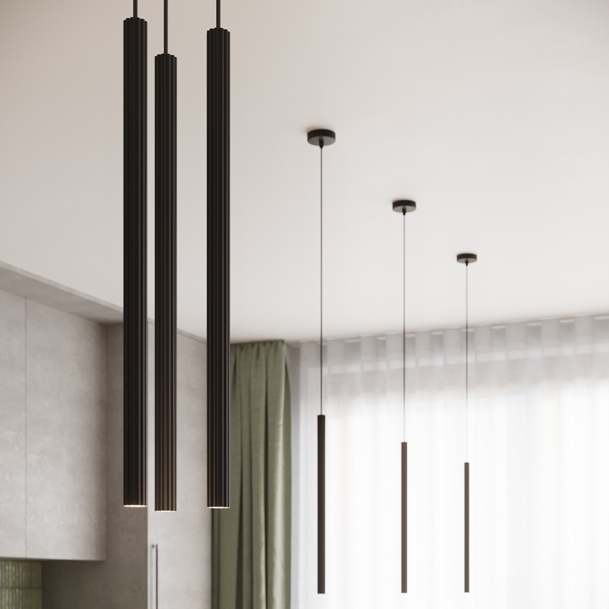 Candeeiro suspenso ARCHE 3xG9/8W/230V preto