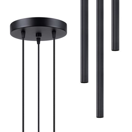 Candeeiro suspenso ARCHE 3xG9/8W/230V preto