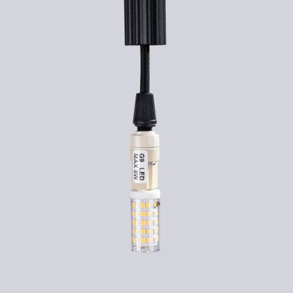 Candeeiro suspenso ARCHE 3xG9/8W/230V preto