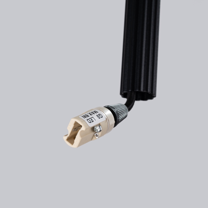 Candeeiro suspenso ARCHE 3xG9/8W/230V preto