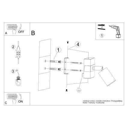 Foco de parede FAGER 1xGU10/10W/230V preto
