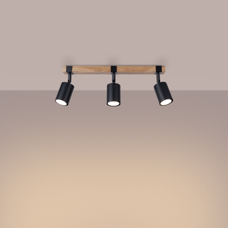 Foco FAGER 3xGU10/10W/230V preto