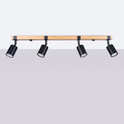 Foco FAGER 4xGU10/10W/230V preto