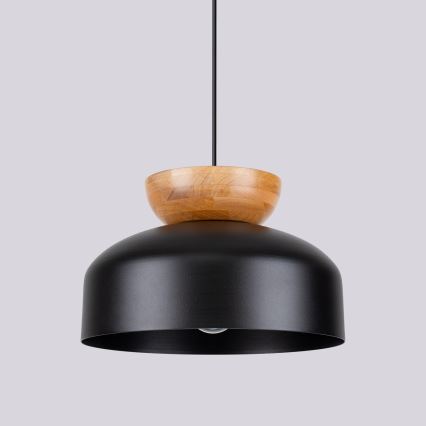 Candeeiro suspenso MARION 1xE27/15W/230V diâmetro 29,5 cm preto