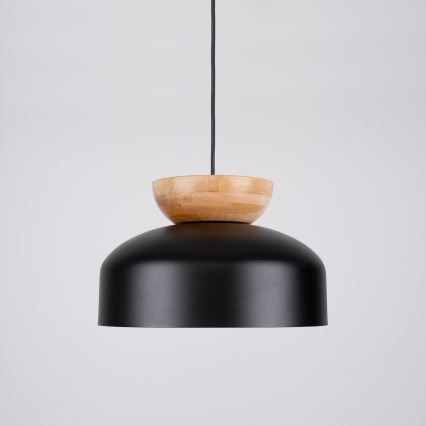 Candeeiro suspenso MARION 1xE27/15W/230V diâmetro 29,5 cm preto