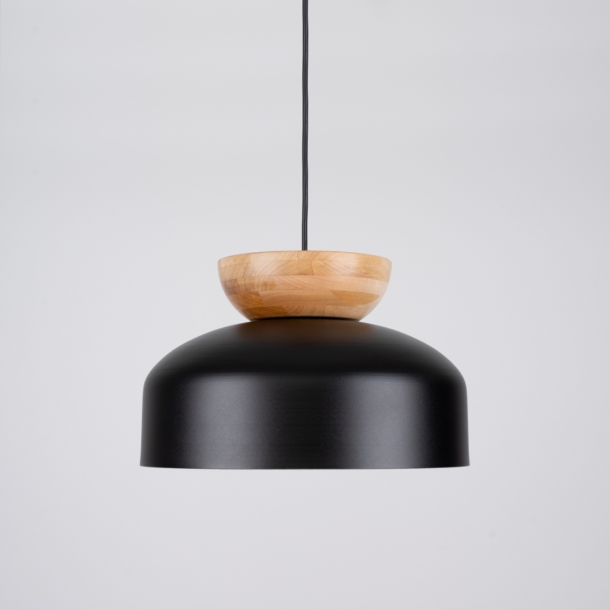 Candeeiro suspenso MARION 1xE27/15W/230V diâmetro 29,5 cm preto