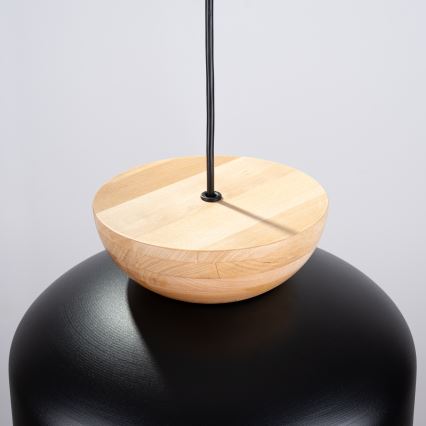 Candeeiro suspenso MARION 1xE27/15W/230V diâmetro 29,5 cm preto