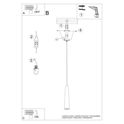 Candeeiro suspenso ELECTRA 1xGU10/10W/230V betão/preto