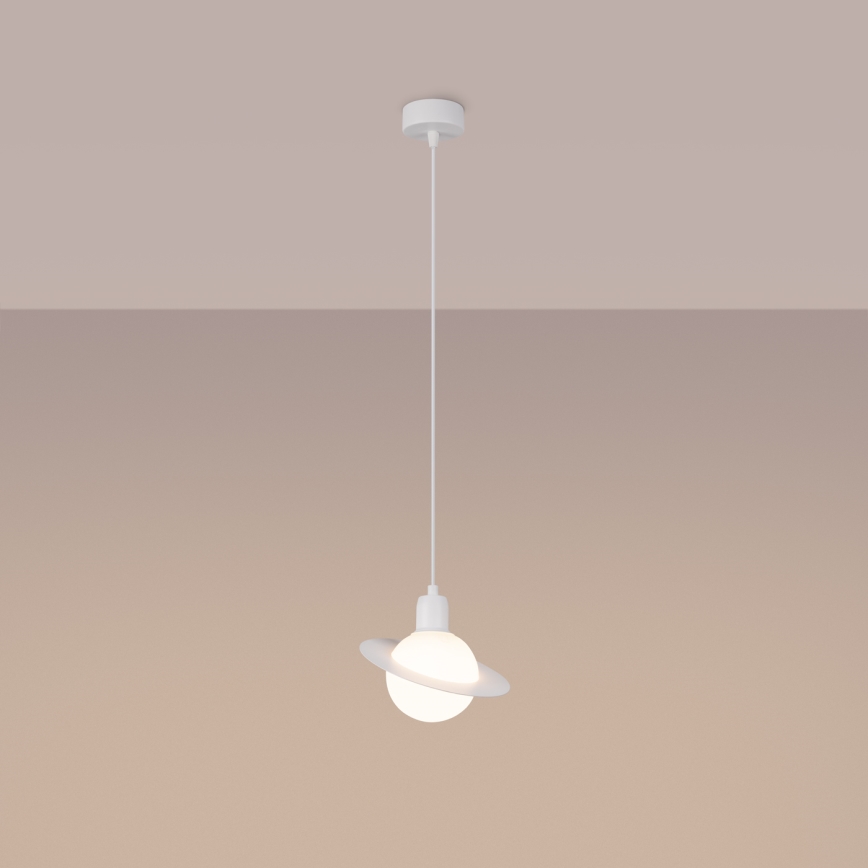 Candeeiro suspenso HYPERION 1xG9/8W/230V branco