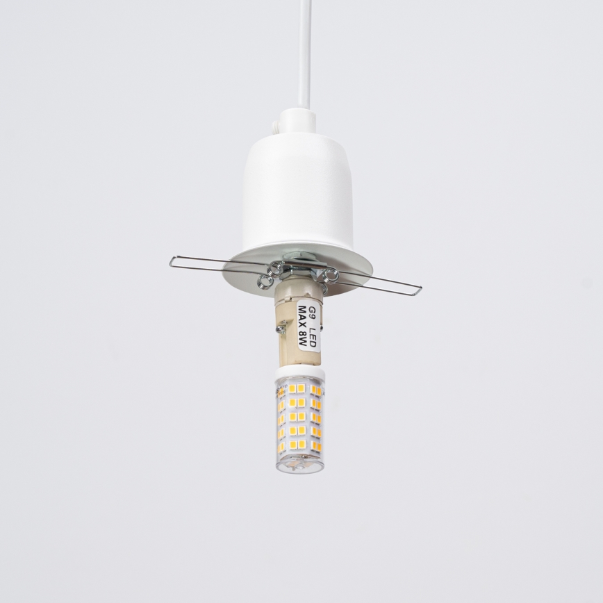 Candeeiro suspenso HYPERION 3xG9/8W/230V branco