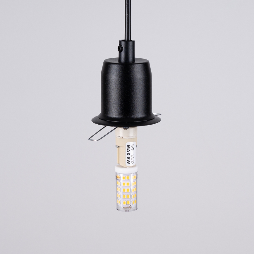 Candeeiro suspenso HYPERION 1xG9/8W/230V preto