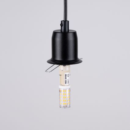 Candeeiro suspenso HYPERION 3xG9/8W/230V preto