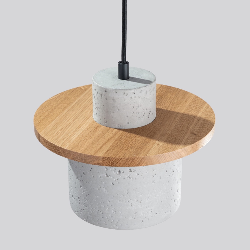 Candeeiro pendente MAB com cabo 1xE27/15W/230V Ø 22 cm betão/cinzento