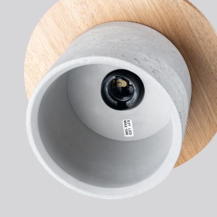 Candeeiro pendente MAB com cabo 1xE27/15W/230V Ø 22 cm betão/cinzento