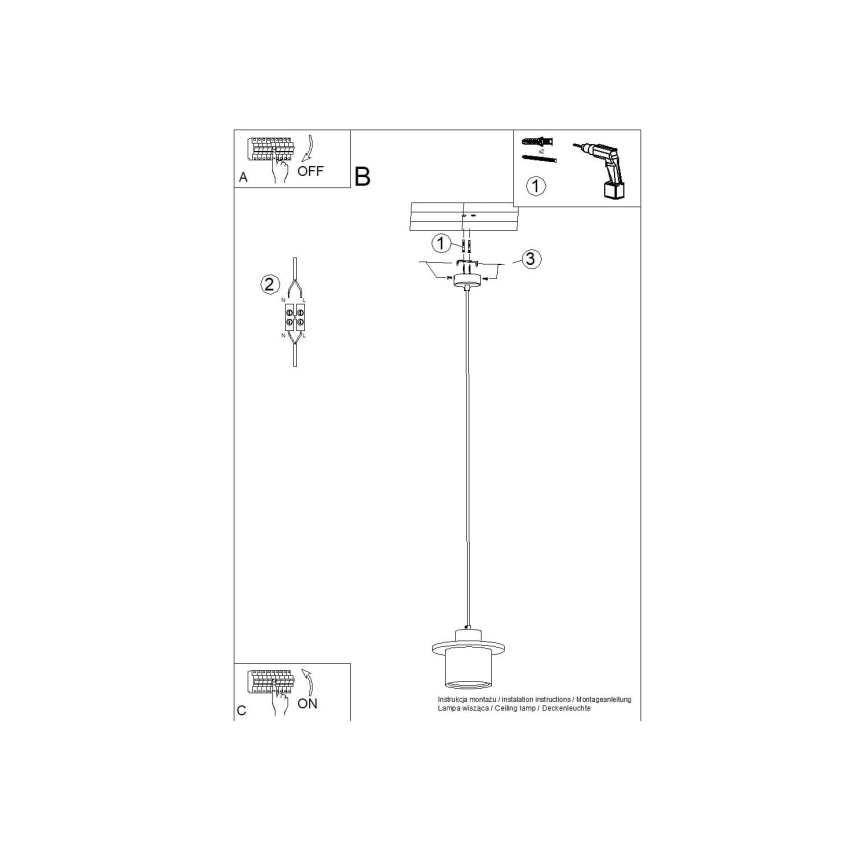 Candeeiro pendente MAB com cabo 1xE27/15W/230V Ø 22 cm betão/cinzento