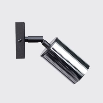 Foco de parede WINX 1xGU10/10W/230V preto/cromado brilhante